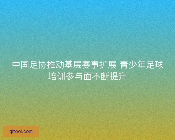 中国足协推动基层赛事扩展 青少年足球培训参与面不断提升