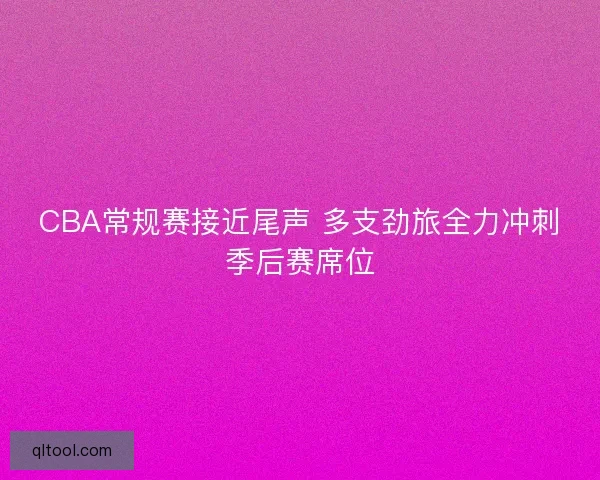 CBA常规赛接近尾声 多支劲旅全力冲刺季后赛席位